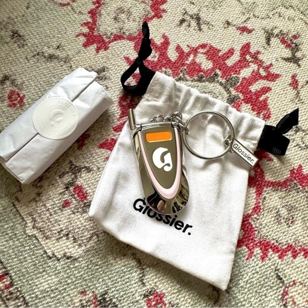 Glossier LA Flip Phone Keychain